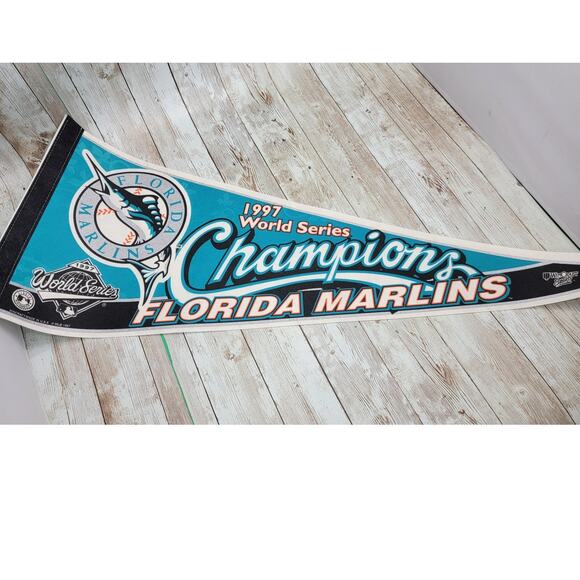 Florida Marlins 1997 World Series Champions Full Size MLB Baseball Felt Pennant - Picture 1 of 8